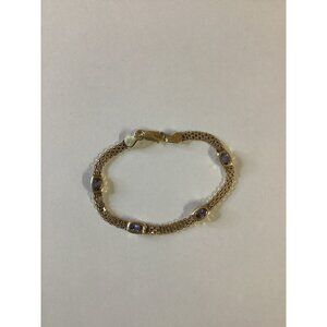 14K Yellow Gold, 4.7G, 6 Inch Bracelet & With Light Color Amethyst Bracelet.
